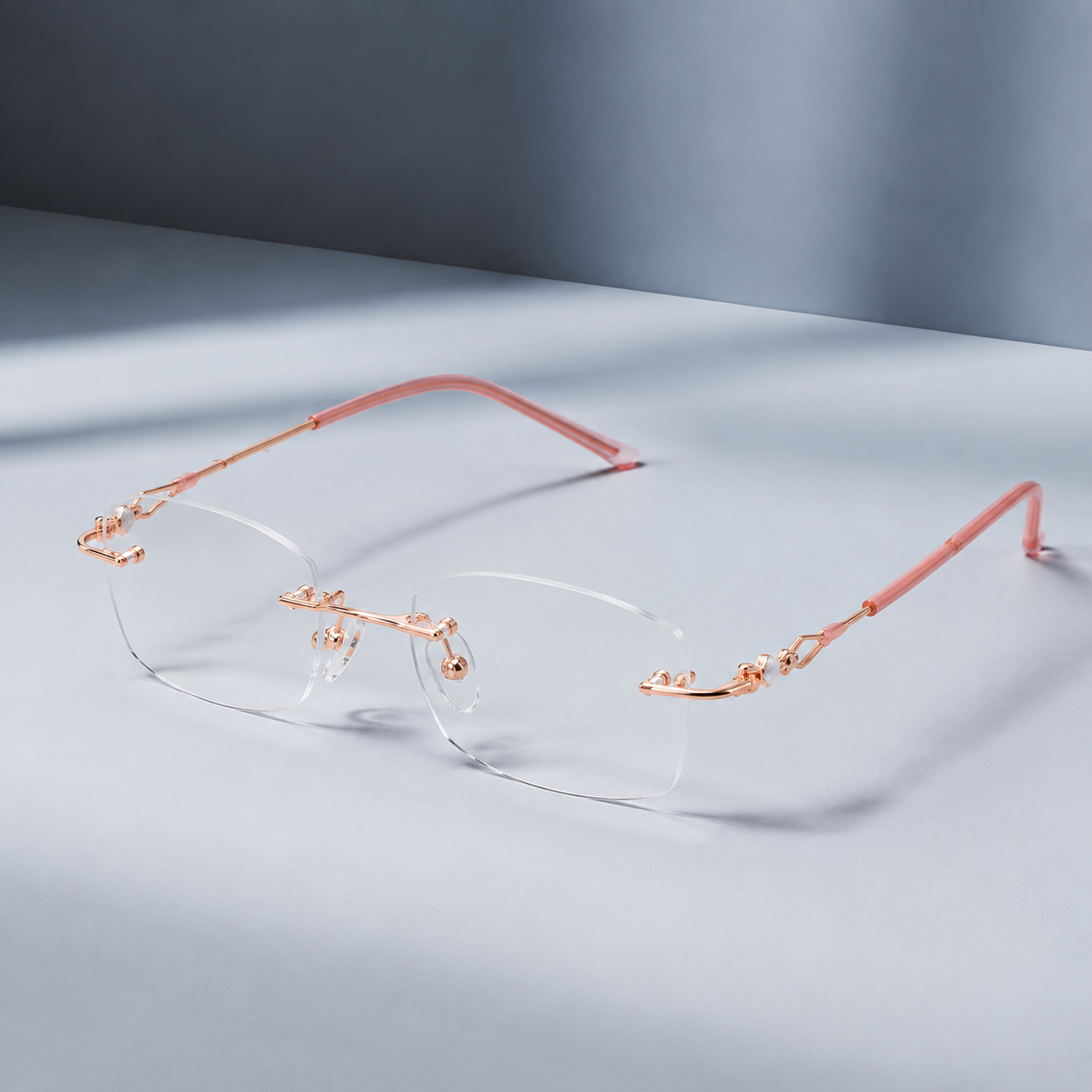 Rahmenlose Lesebrille mit Blaulichtfilter und intelligenter Zoomfunktion für Nah- und Fernsicht