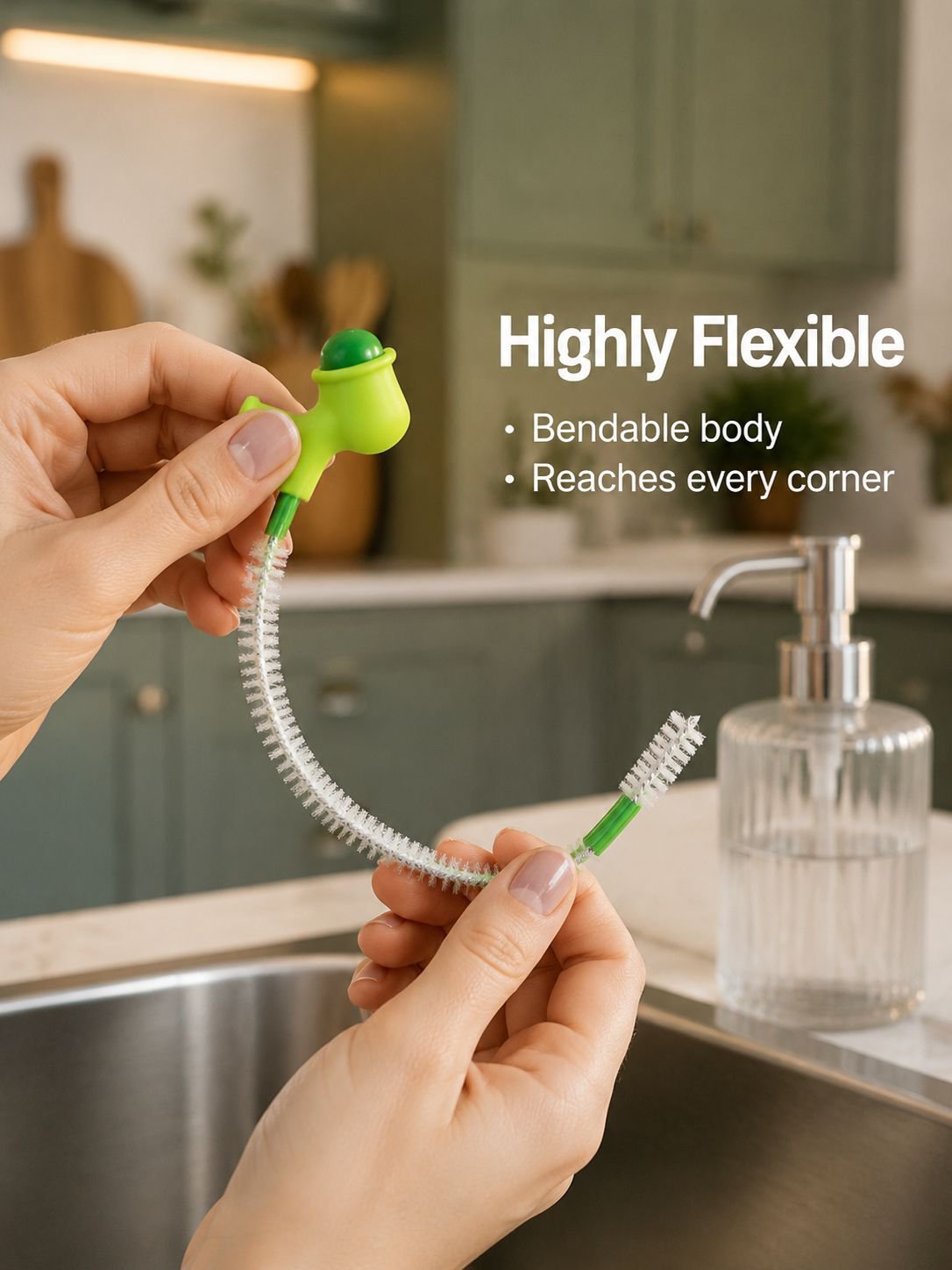 Creative Pea-Shaped Flexible Gap Cleaning Brush