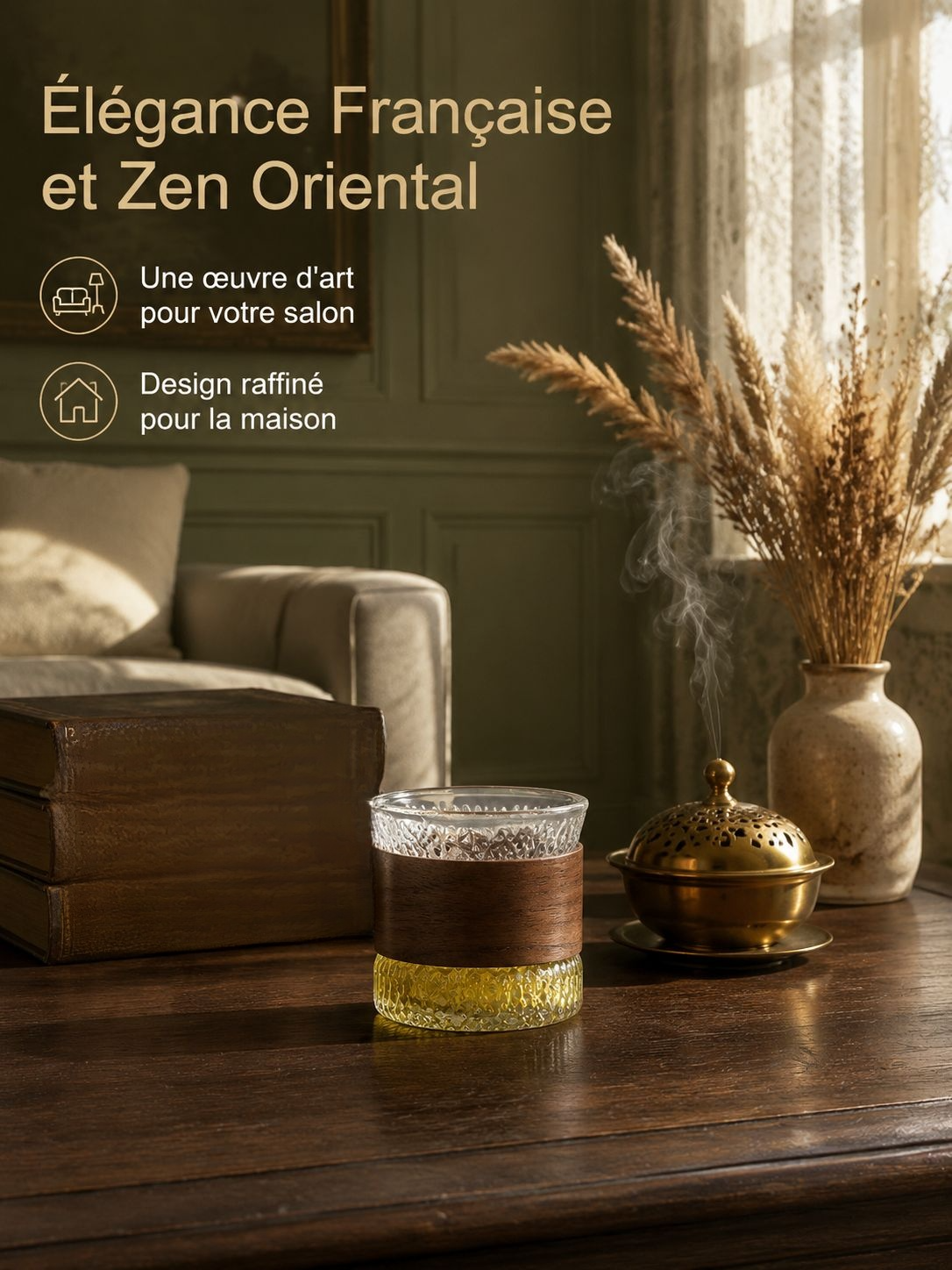 Tasse à thé en verre borosilicate martelé avec design élégant