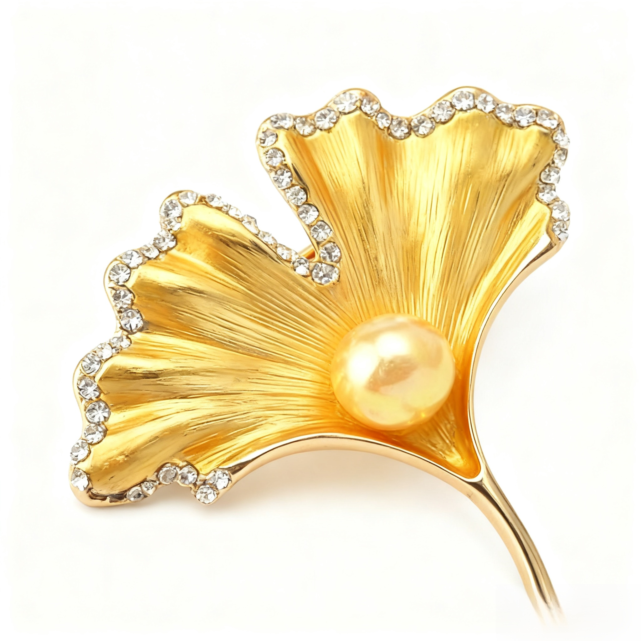 세련된 레트로 은행잎 브로치