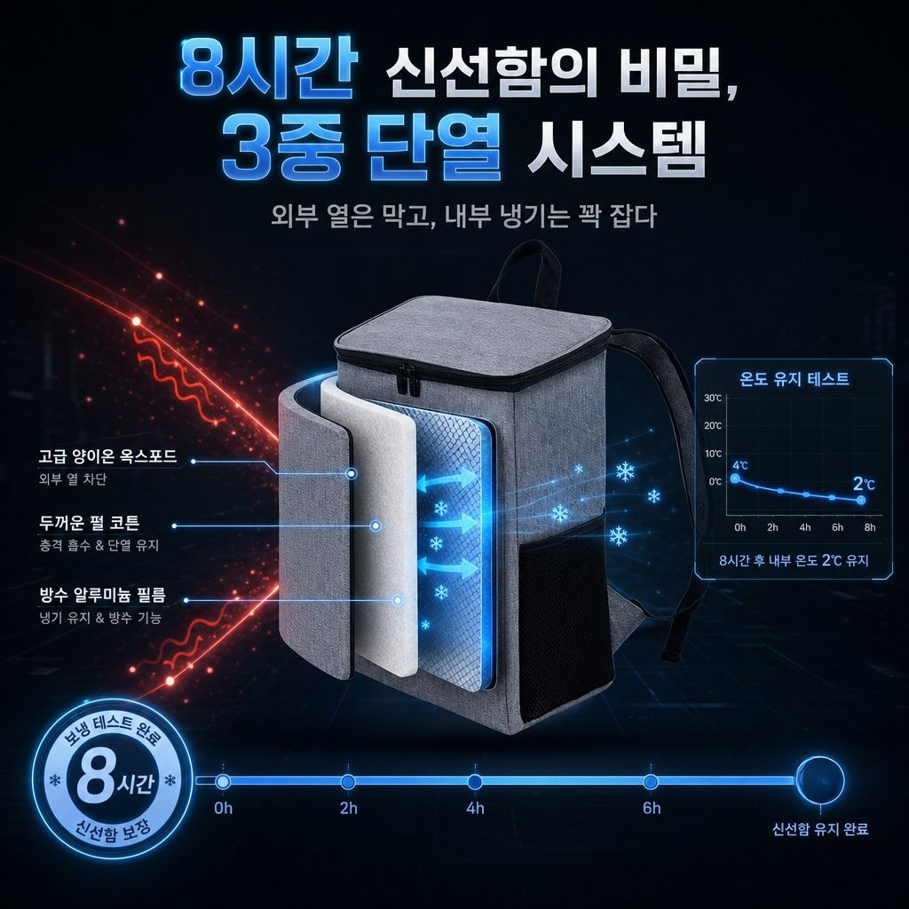 야외용 대용량 아이스 도시락 보온가방 더블포켓