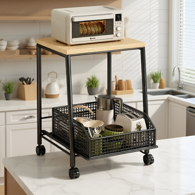  전자레인지 수납 선반 서랍형