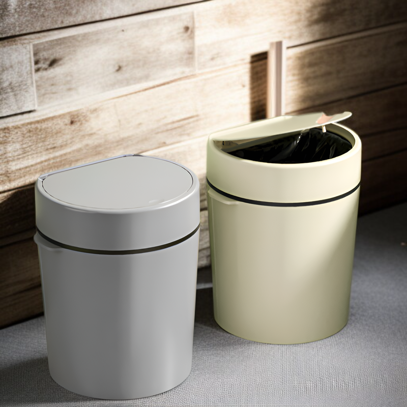 Cubo de basura de gran capacidad para cocina doméstica con tapa y almacenamiento