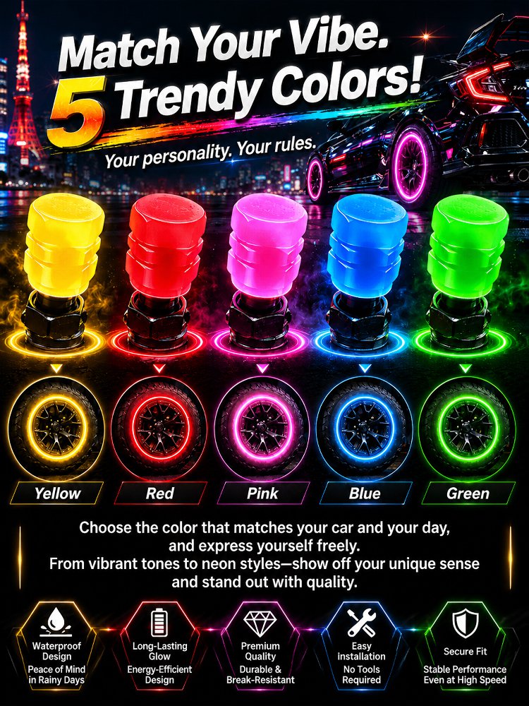 HFH-[Driving experience like a sports car!] Cool illuminated tire valve caps