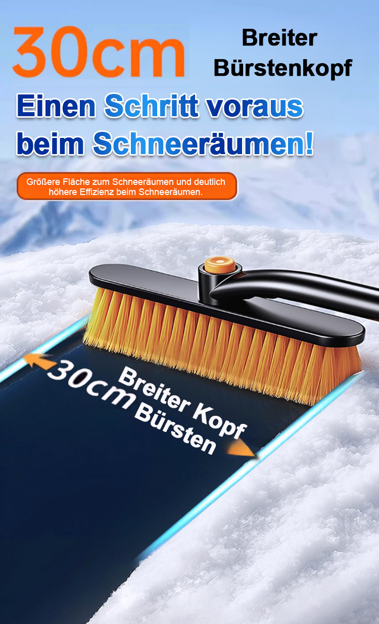 Robuste Schneeschaufel auf verschneiter Auffahrt