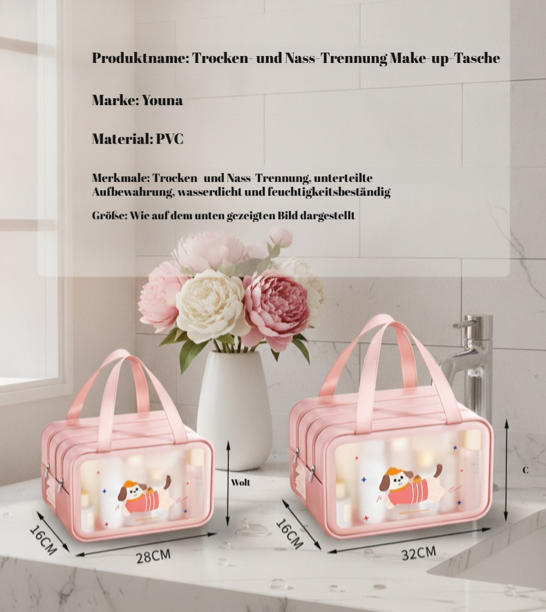 Kosmetiktasche ideal für Flugreisen