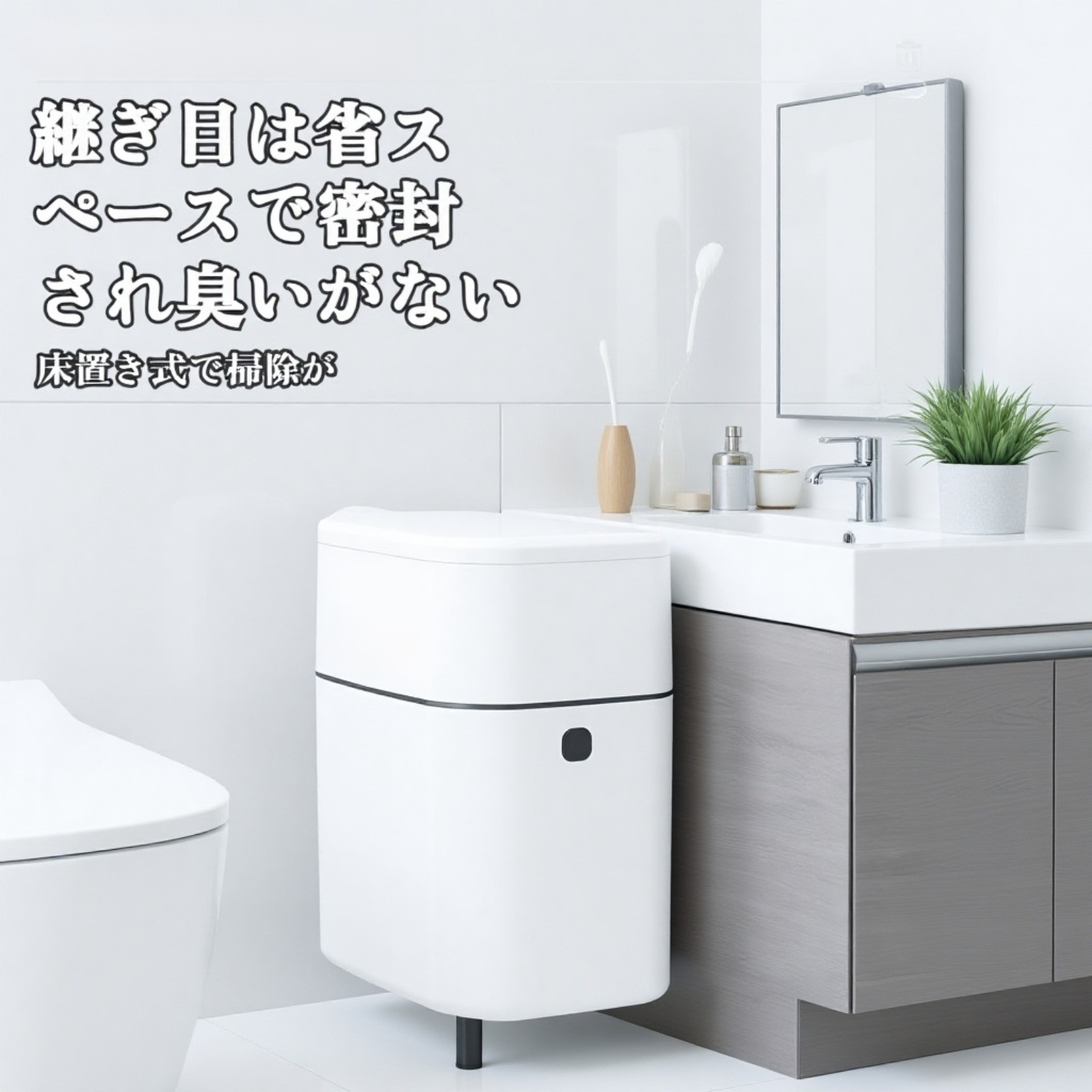 フック式壁掛けゴミ箱 リビングルーム用 四角大型蓋付きゴミ箱