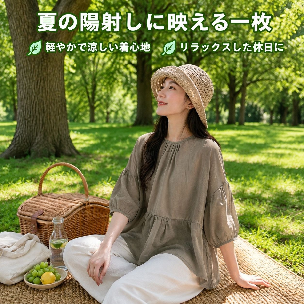 ラミー素材の半袖ベビードールシャツ