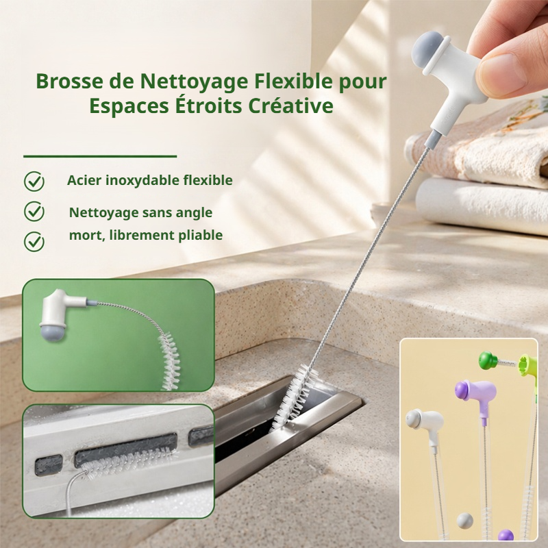 Brosse ergonomique pour nettoyage complet