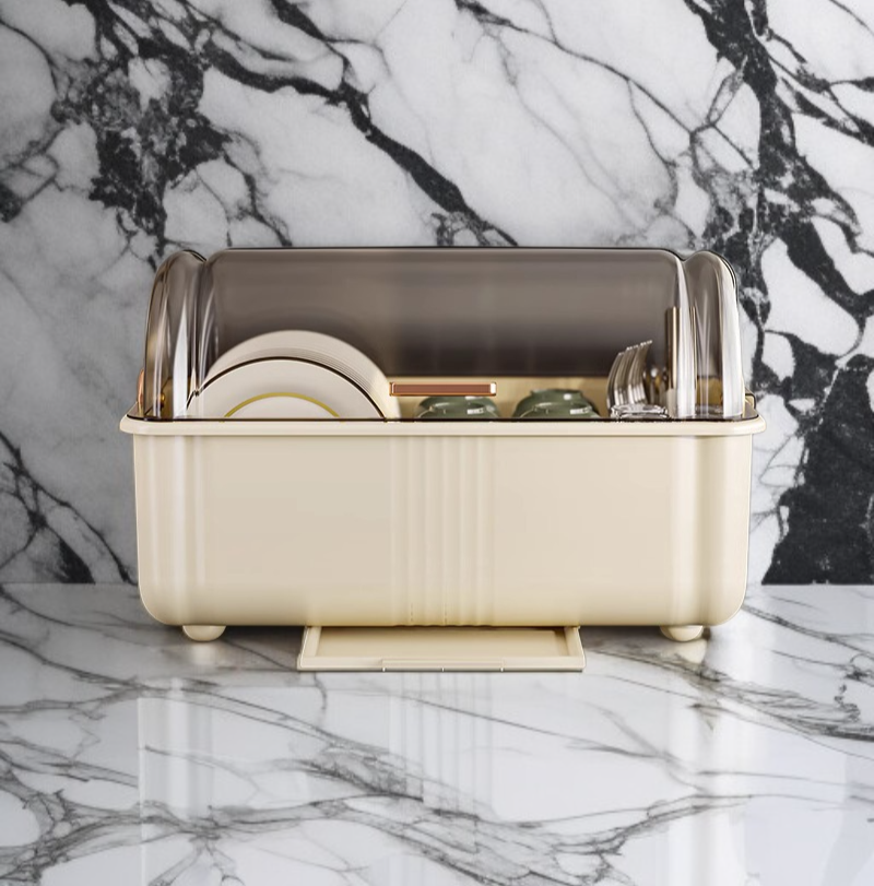 取っ手付きの食器収納ボックス