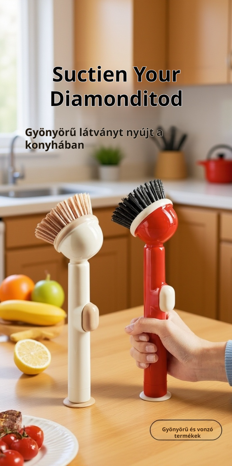 Modern dizájnú háztartási edénymosó kefe