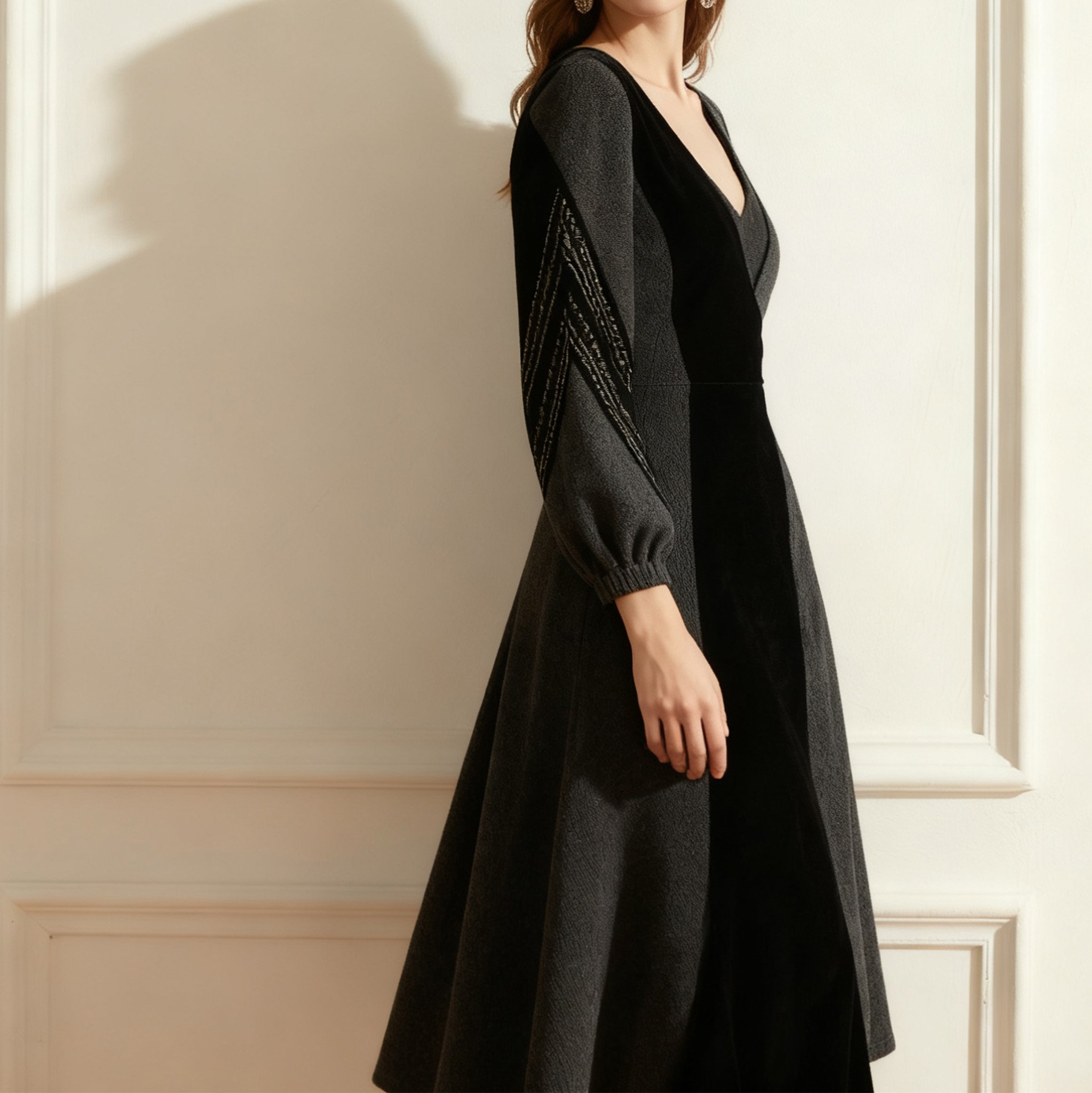 겨울용 따뜻한 울 드레스