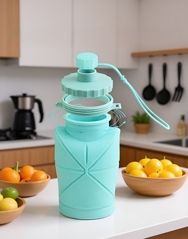 실리콘 물병을 접은 모습