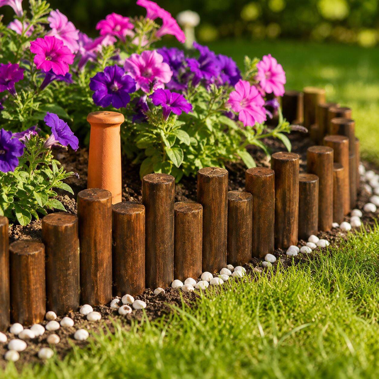 Boden-Zaun aus karbonisiertem, anti-korrosivem Holz für Garten, Hof-Trennwand und Blumenbeete