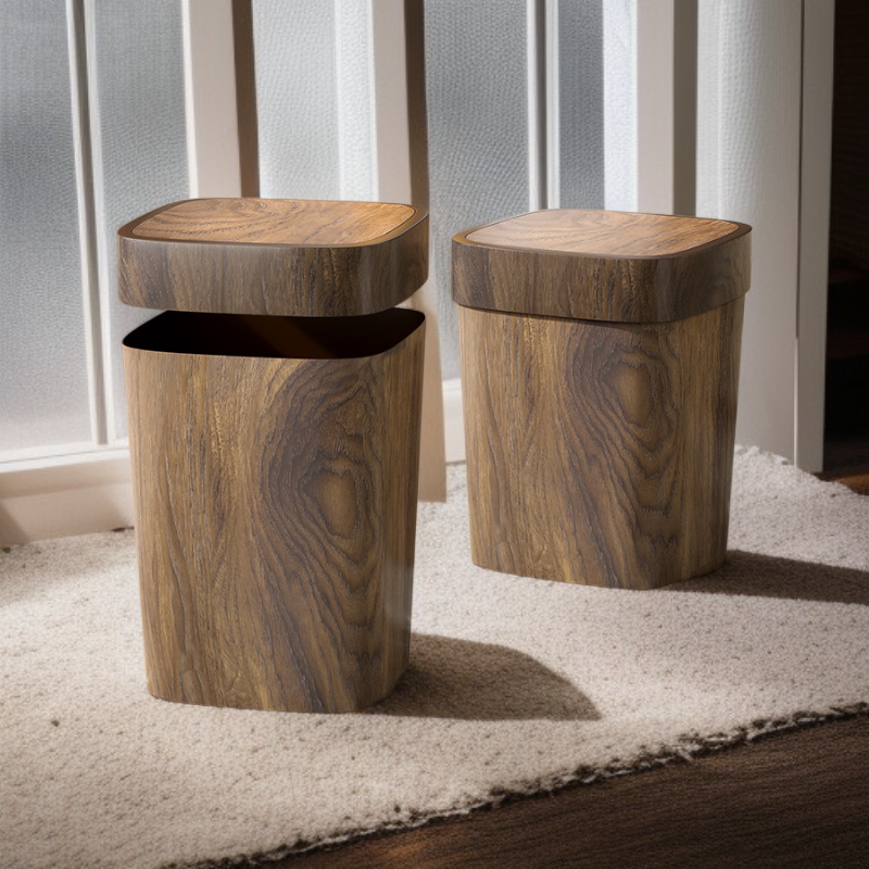 나무 무늬 쓰레기통