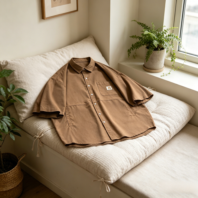 남성 여름 아웃도어 작업복 반팔 셔츠 멋진 스타일