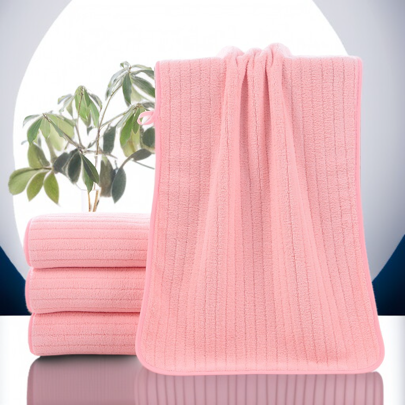 珊瑚絨小細條加厚毛巾