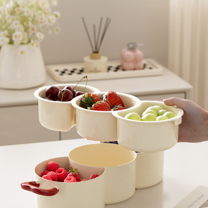 Removable and washable fruit tray drain basket