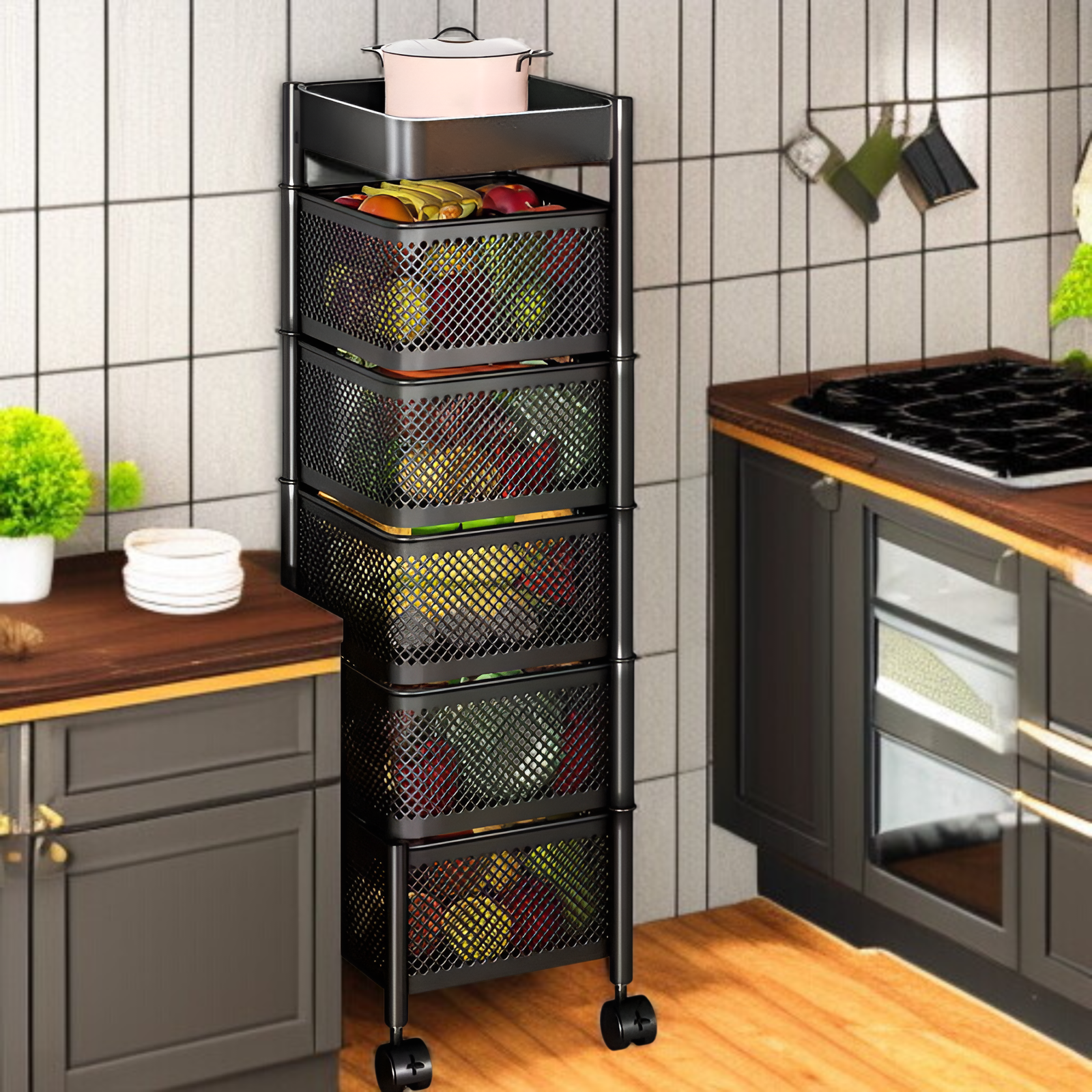 キッチンラック キッチンワゴン キャスター付き 大容量 通気性 収納ワゴン 収納ボックス キッチン収納 キャスターワゴン キッチンカート おしゃれ スリム ワゴン 小物隙間収納 ペットボトルラック 冷