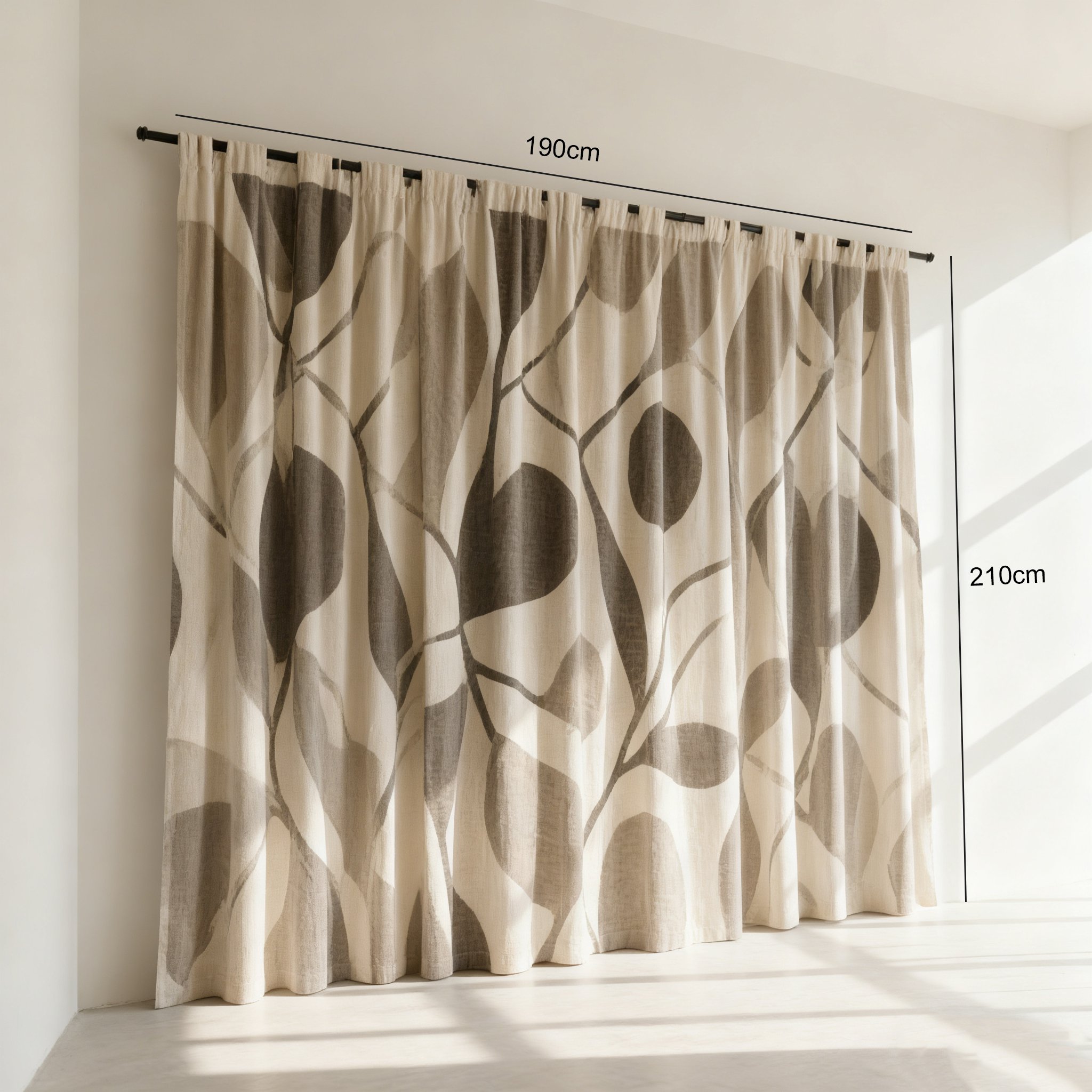 寝室に取り付けた遮光カーテンのイメージ