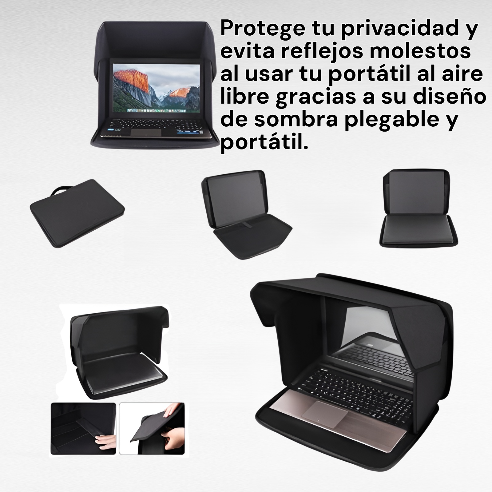 Funda de privacidad y sombra para laptop, portátil y plegable, ideal para exteriores