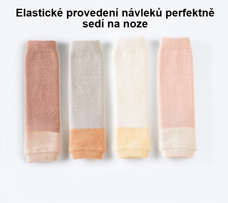 Detailní pohled na měkký materiál návleků na nohy