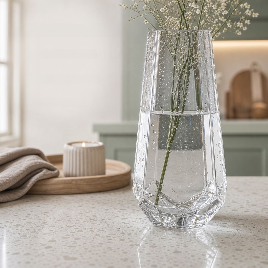 Elegante Glasvase Transparent Große Öffnung für Blumen & Deko