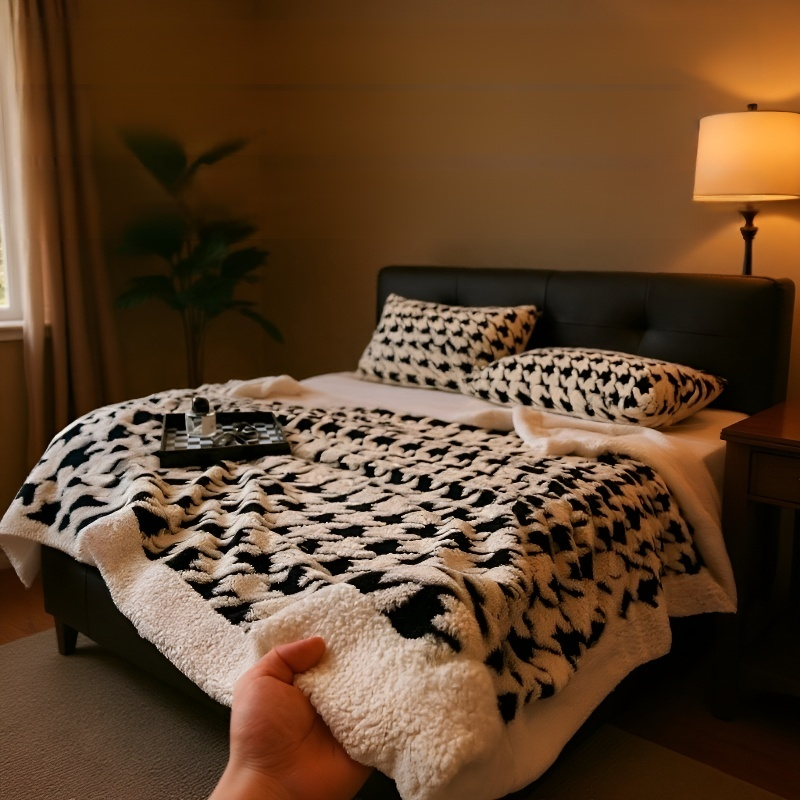 بطانية سميكة بطبقتين بنقش هوندستوث