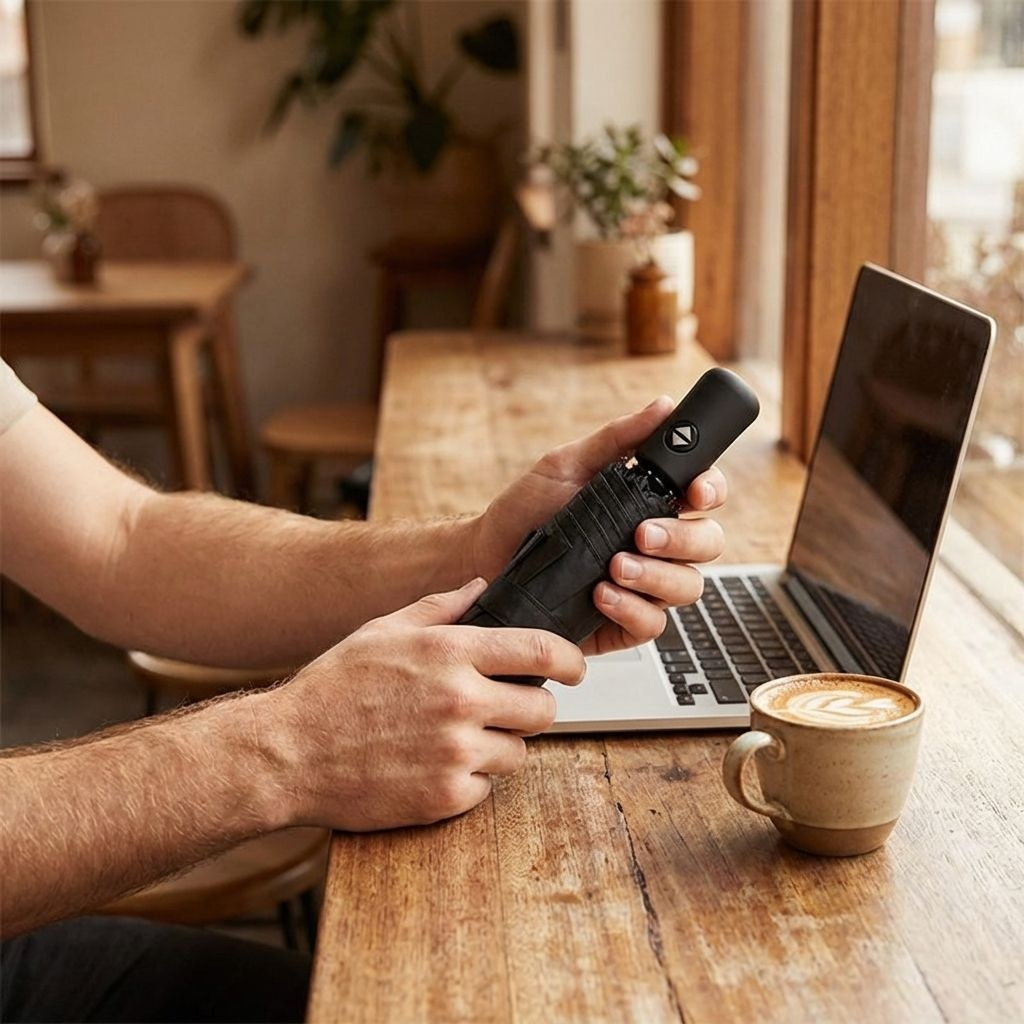 8本骨のビジネス用全自動日よけ傘