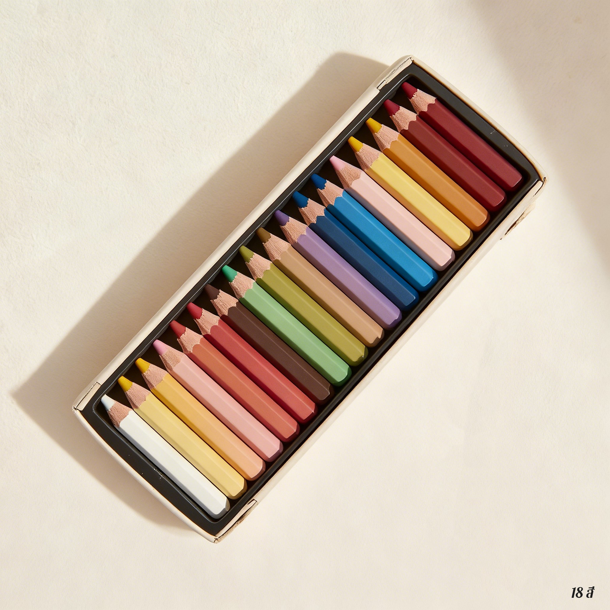กล่องสีเทียน 18 สีสดใส