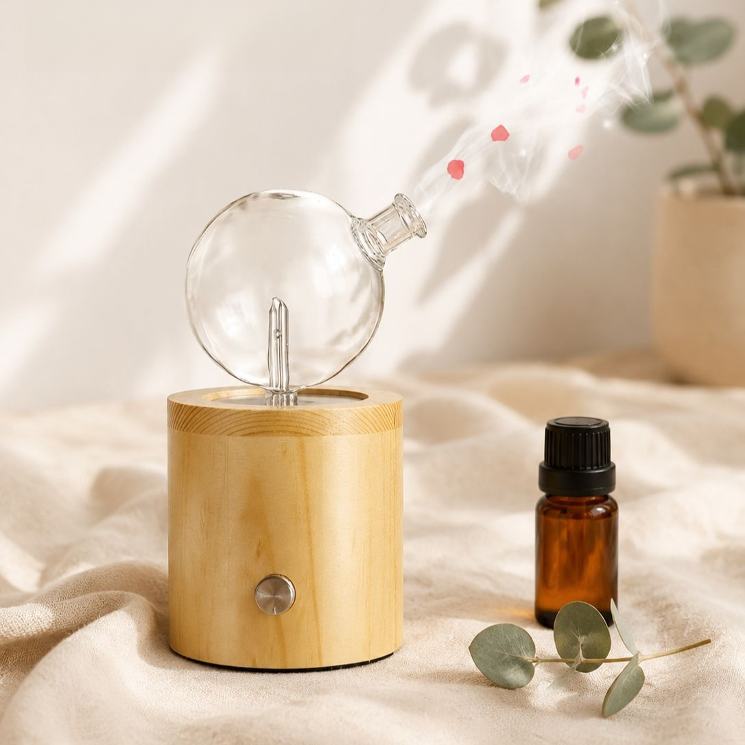 Diffuseur d'huiles essentielles en bois massif sans eau