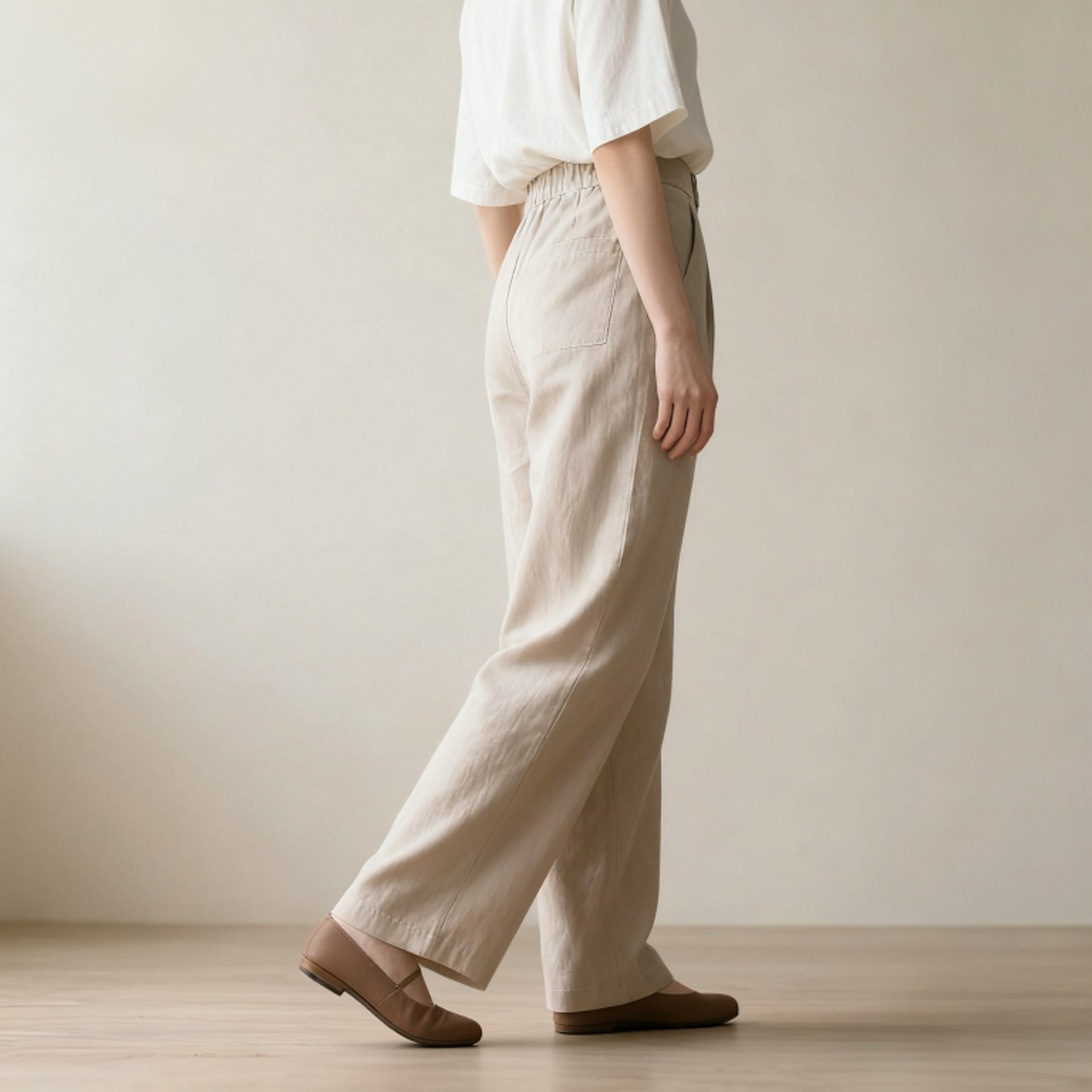 女性用ストレートパンツ スーツスタイル 細見え