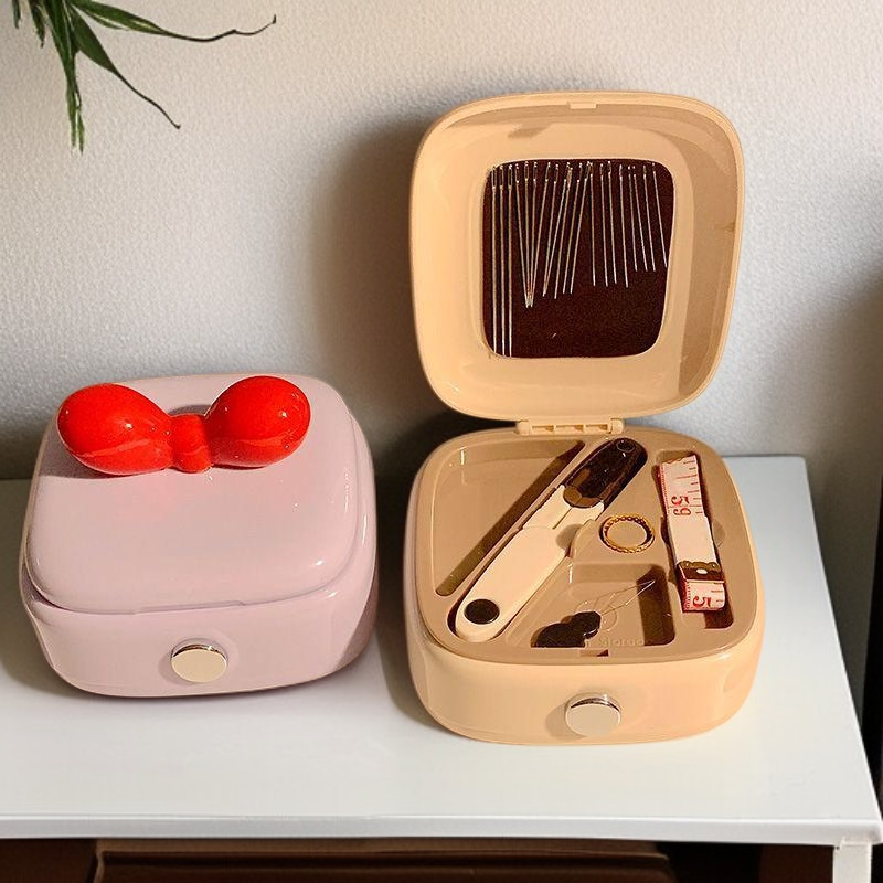 Kit de costura multifuncional con caja magnética de agujas y hilos