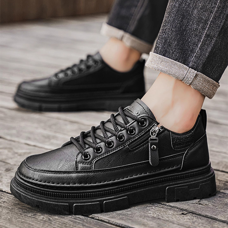 防水防滑メンズ靴紐なしショートブーツ