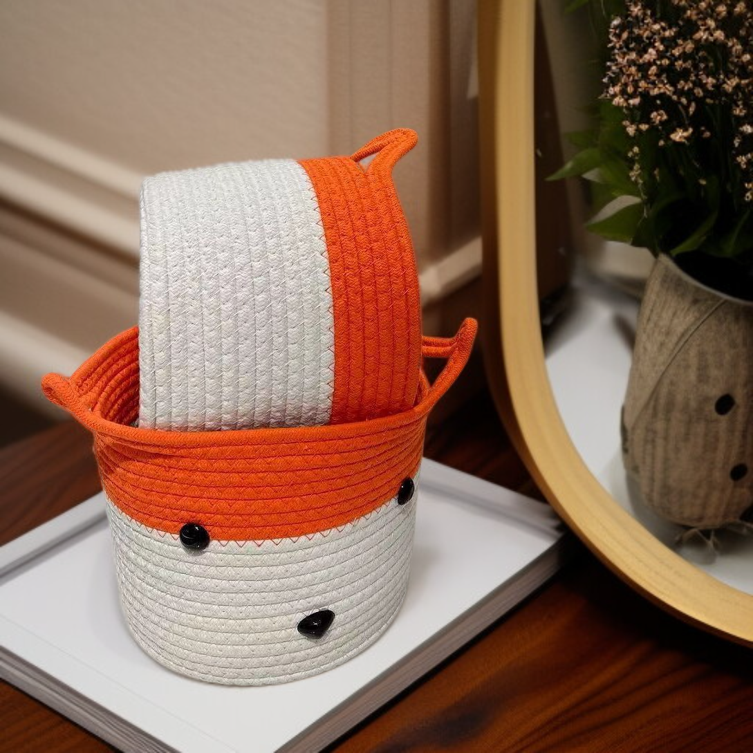 سلة جلدية يدوية لترتيب المنزل