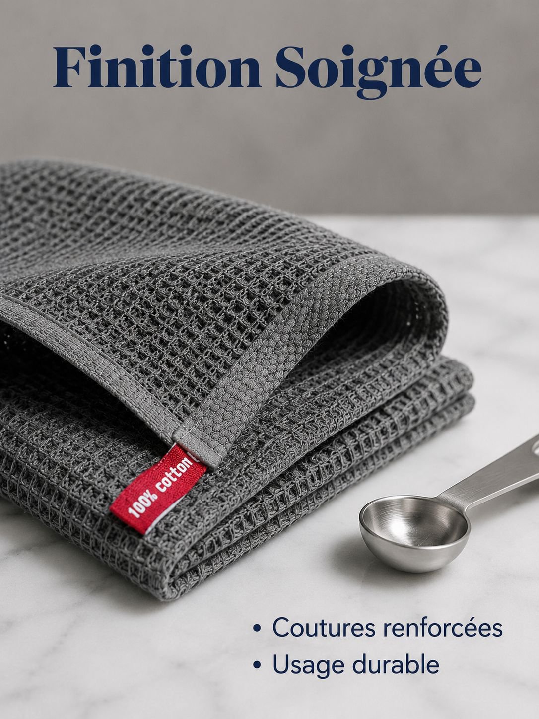 Torchon en coton nid d'abeille absorbant et épaissi