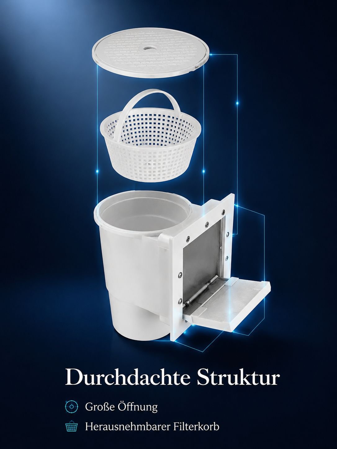 Effizienter Pool Kescher mit stabilem Netz