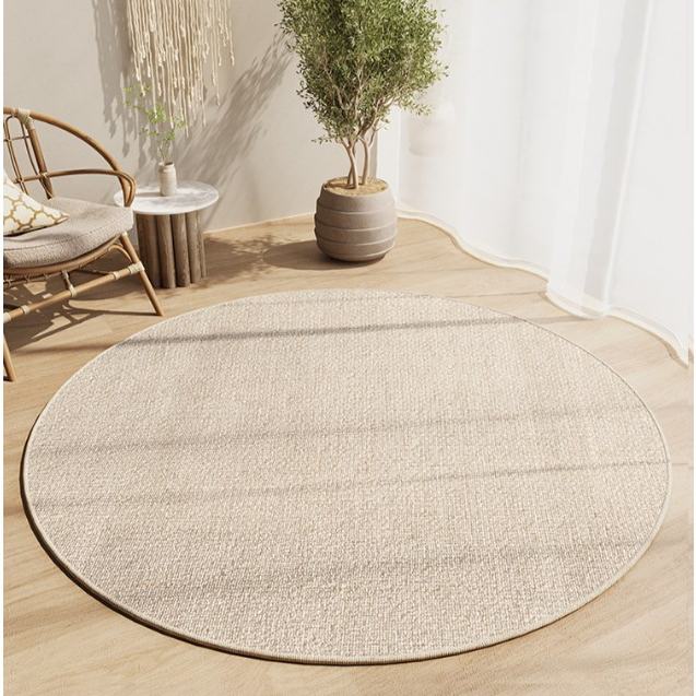 圓形客廳地毯 輕奢茶几轉椅腳墊 沙發臥室多用地墊