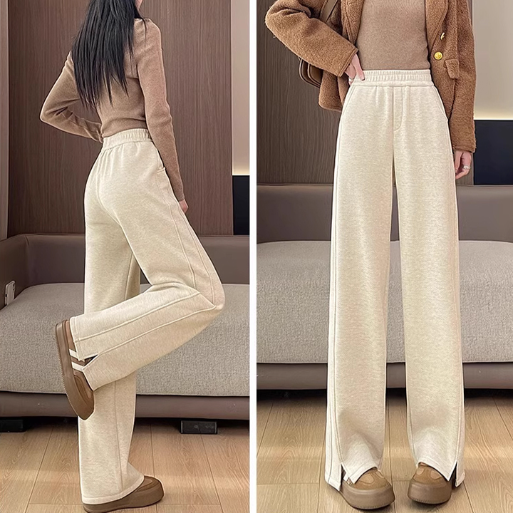 秋冬用裏起毛ハイウエストレディースパンツ