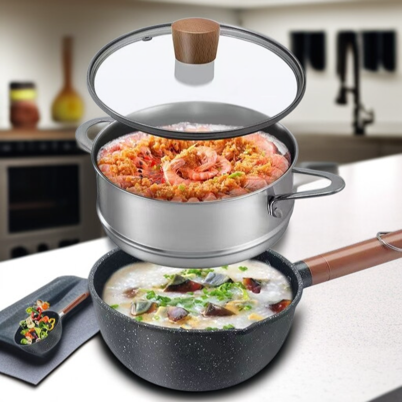 기숙사 일본식 스노우팬 인덕션 아기 이유식 붙지 않는 냄비 맥반석 컬러 라면팬 후라이팬