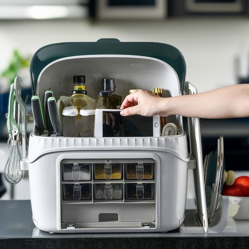 Dust-proof Spice Jar Storage Organizer Set