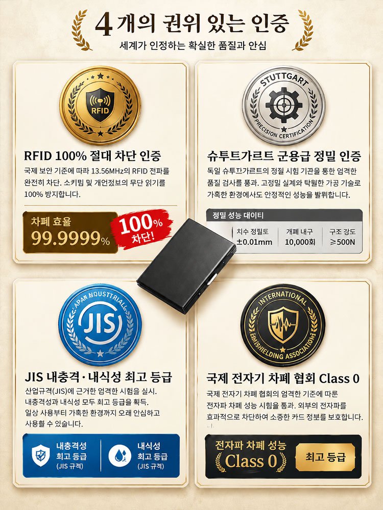 [경찰관 추천]스테인리스 도난 방지 자성 차단 카드 지갑