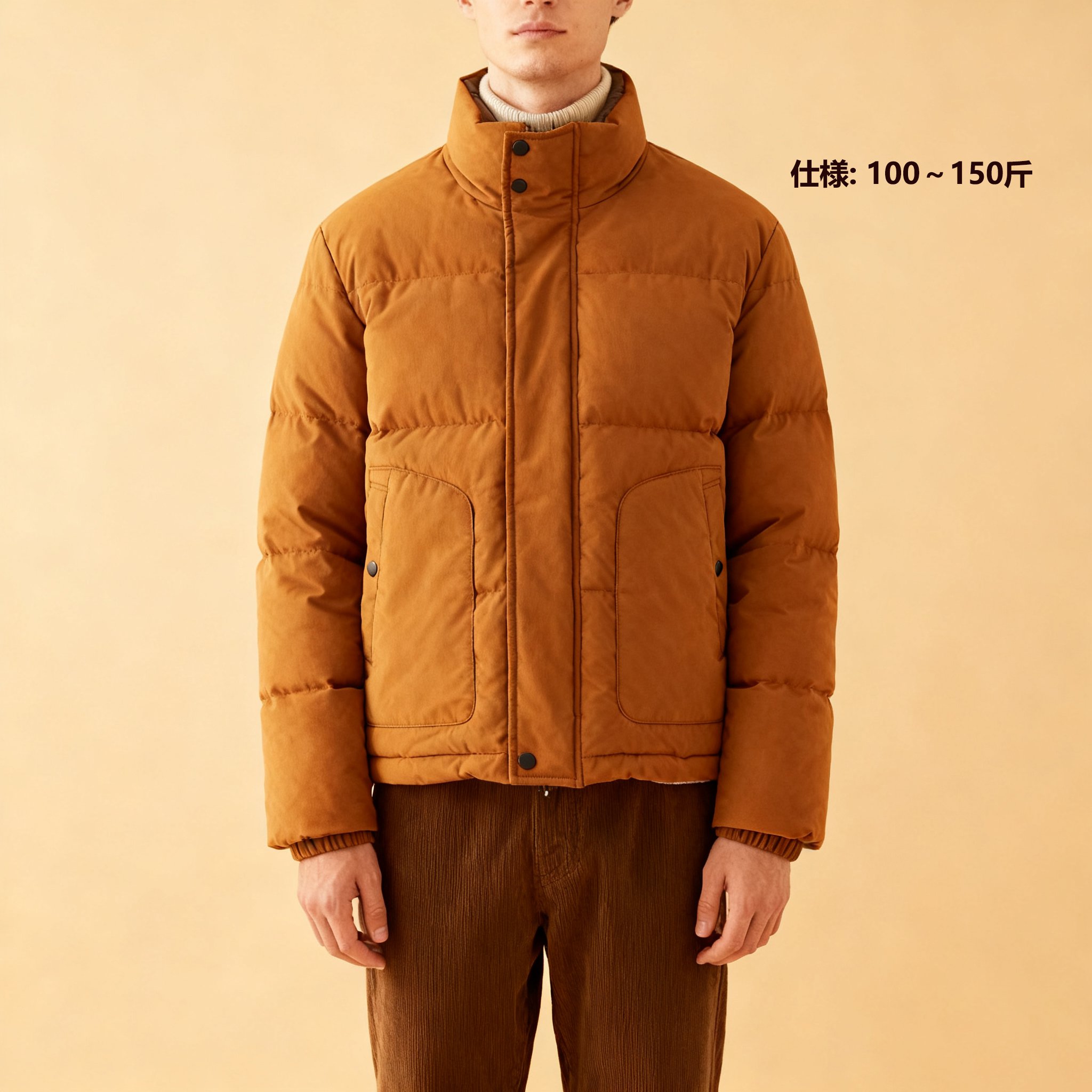 春秋コーデに合う立ち襟ジャケット着用例