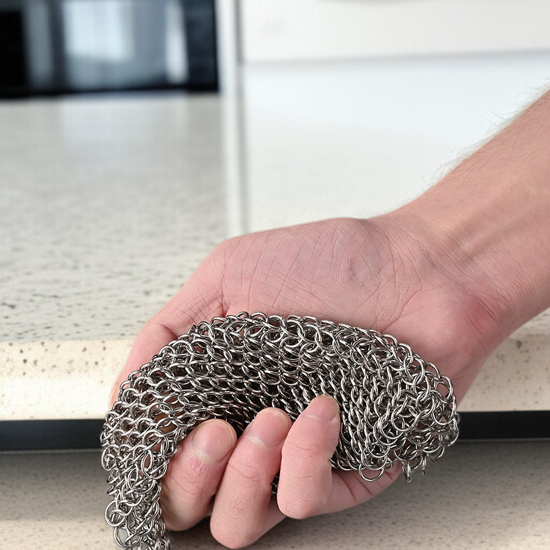 스테인리스 이중 그물 청소 브러쉬 실밥이 빠지지 않는 주방 청소 도구 주방용품 청소 볼