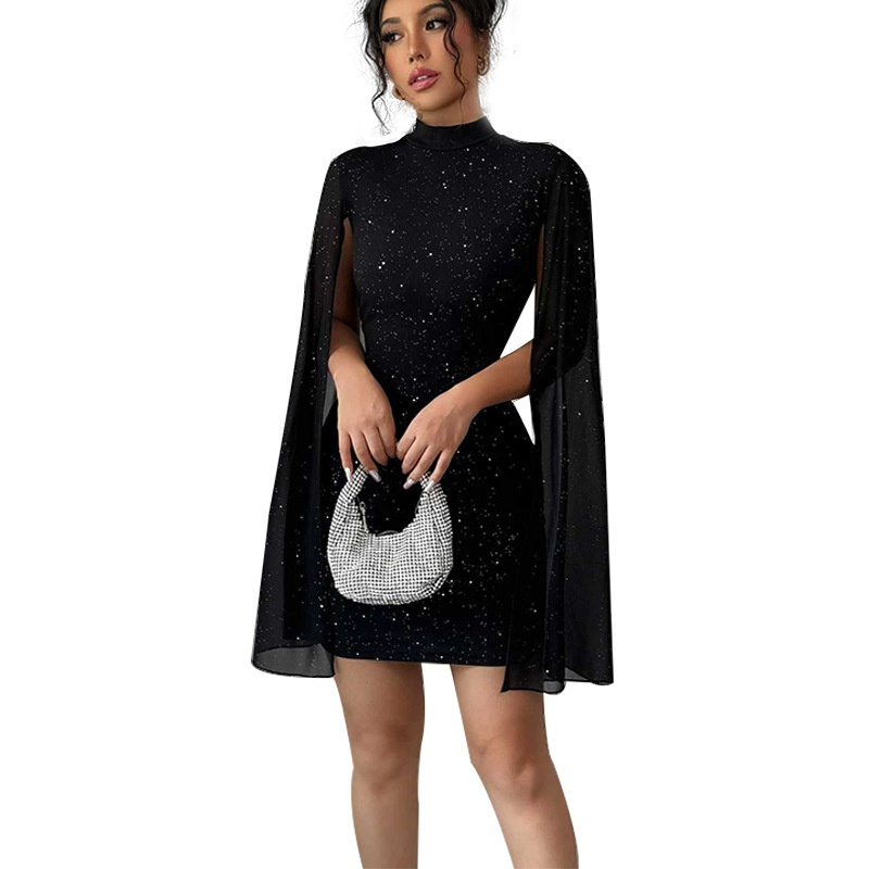 優雅風修身連衣裙女裝包臀裙彈力中裙