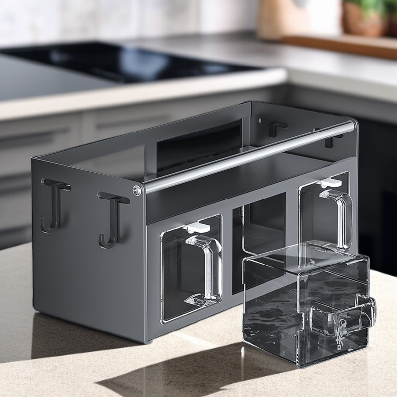 廚房壁掛式調味瓶罐收納套裝（鹽味胡椒專用）