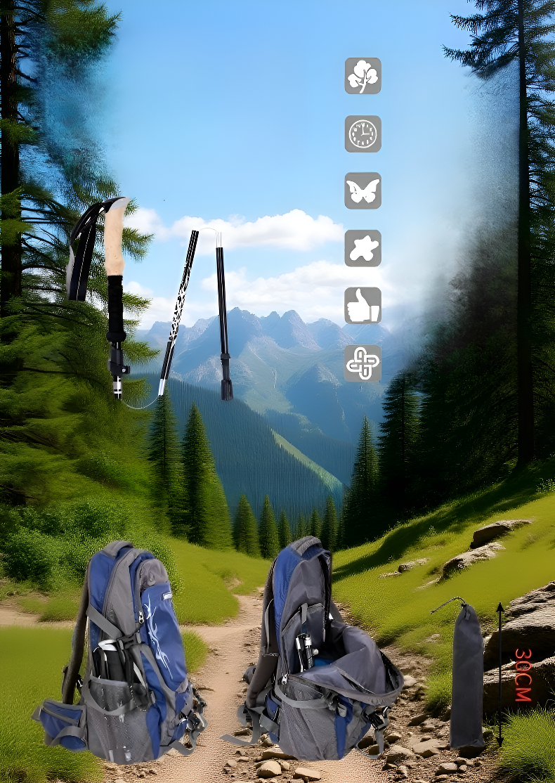 Kijki trekkingowe z końcówkami do różnych podłoży