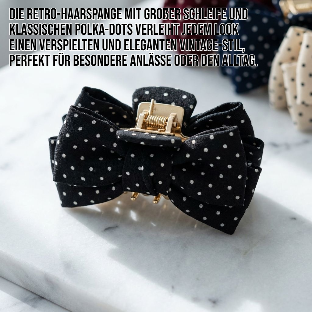 Retro-Haarspange mit großer Schleife und Polka-Dots