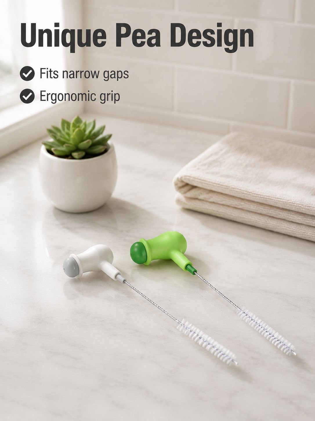 Creative Pea-Shaped Flexible Gap Cleaning Brush