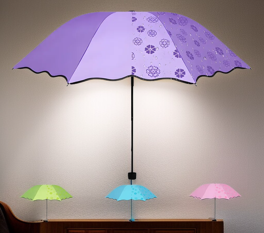 日焼け防止機能と極厚機能を備えた色が変わる花傘